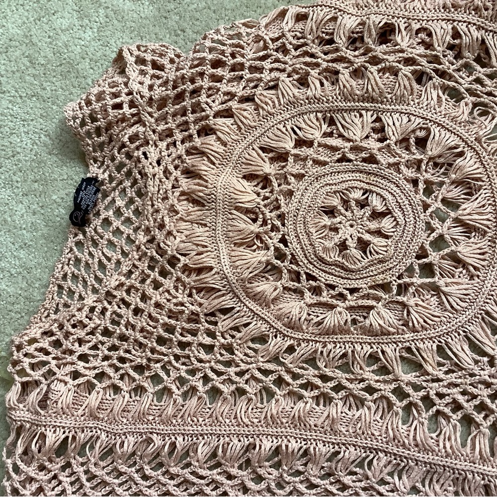 100% cotton Crocheted top  XL  light peach color - Picture 6 of 6